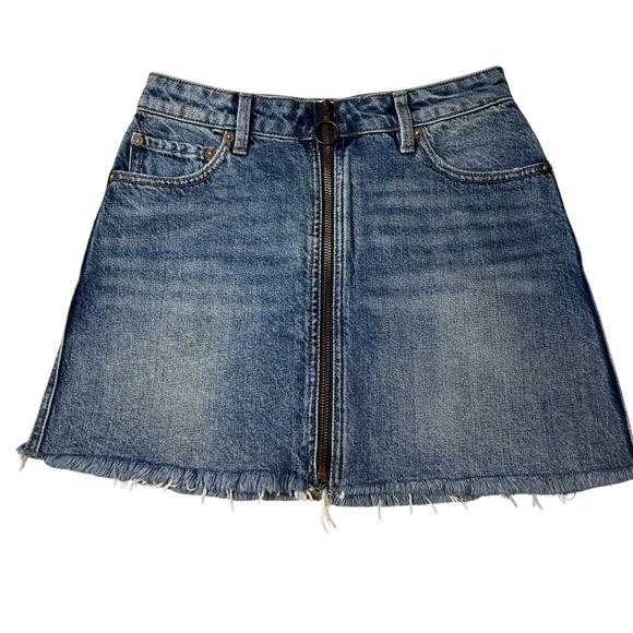 We the Free Denim Skirt Women's 24 Jean Full Zip Front - Picture 6 of 6
